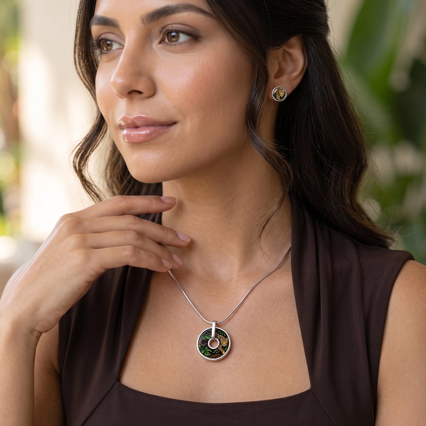 Enamel Gold Necklace "Selva Dorada"