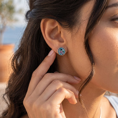 Enamel Gold Studs "MuseGem"
