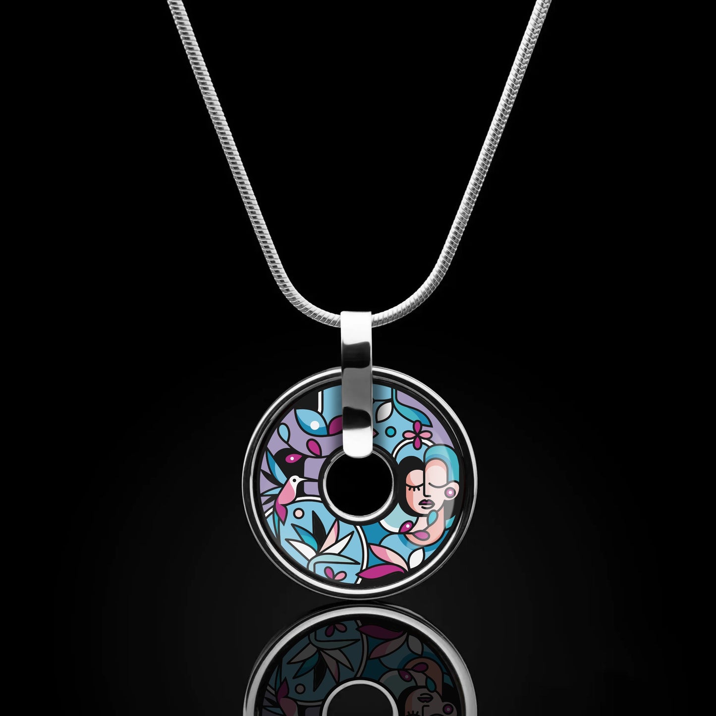 Enamel Gold Necklace "MuseGem"
