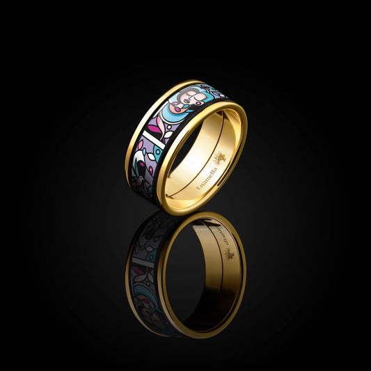 Enamel Gold Ring "MuseGem"