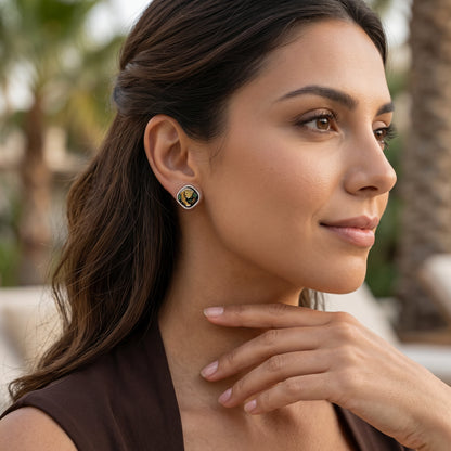 Square Gold Earrings "Selva Dorada"