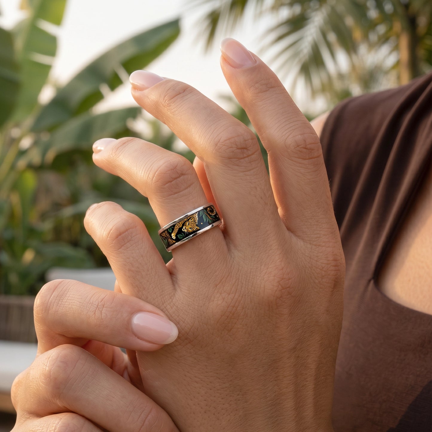 Enamel Gold Ring "Selva Dorada"